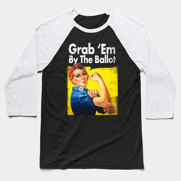 Grab Em By The Ballot - Blue Wave Women Voter Gift Baseball T-Shirt by andzoo